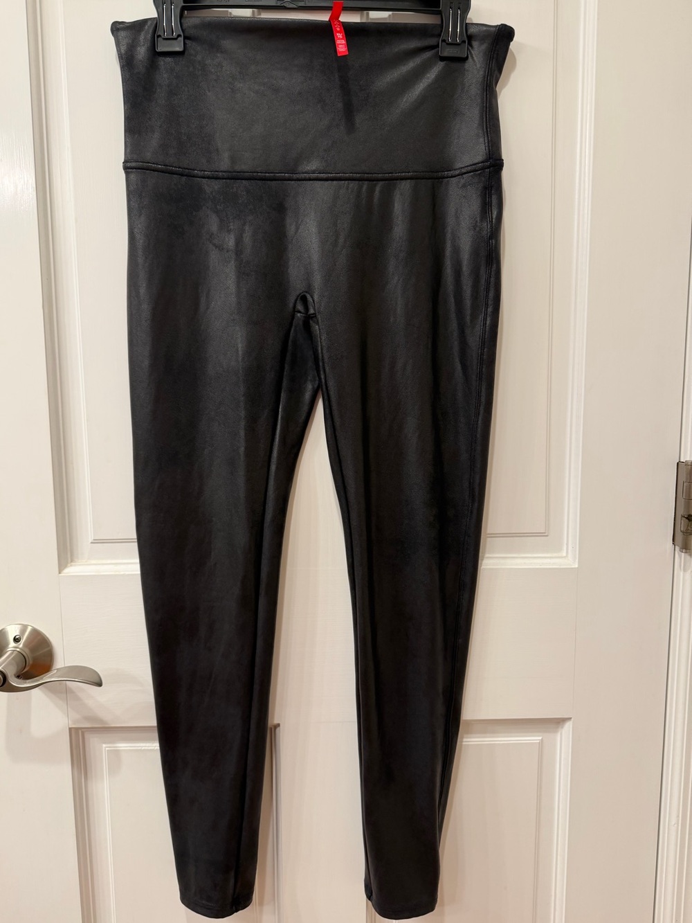 Spanx Black Faux-Leather Leggings - Size XL Petite